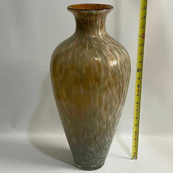 Haverty's 19" Artisan Gold Pattern Glass Element Floor Vase - Picture 2 of 8